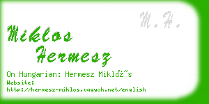 miklos hermesz business card